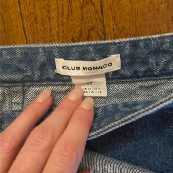 Club Monaco sz 00 denim asymetrical skirt - Picture 3 of 6